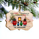 Christmas Family With Baby Our First Christmas As A Family Of - Personalized Custom Wooden Ornament