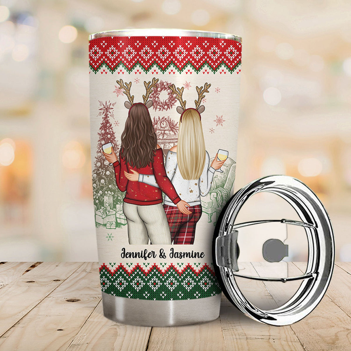 Couple de Noël toujours à vos côtés - Gobelet personnalisé
