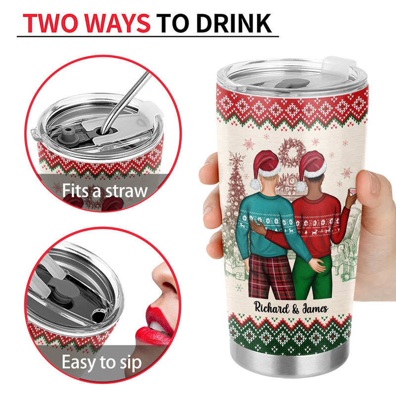 Christmas Couple Always Be By Your Side - Personalized Custom Tumbler