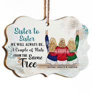 Noël du même arbre - Cadeau pour sœurs - Décoration en bois personnalisée