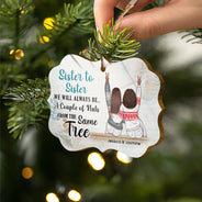 Noël du même arbre - Cadeau pour sœurs - Décoration en bois personnalisée