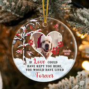 Christmas Custom Photo Memorial Pet Lovers If Love Could Have Kept You - Personalized Custom Circle Acrylic Ornament