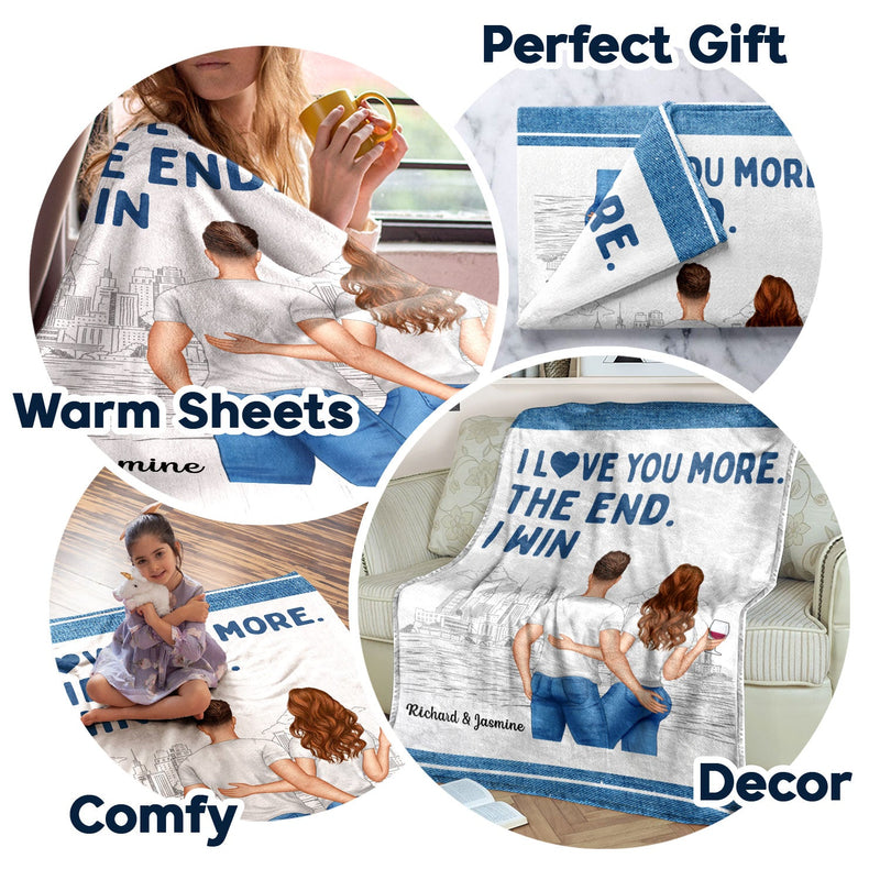 Couple Je t'aime plus que tout Fin - Couverture polaire personnalisée