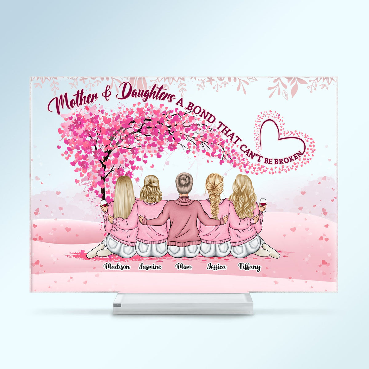 Mother & Daughter A Bond Can't Be Broken - Gift For Mother - Personalized Custom Horizontal Rectangle Acrylic Plaque