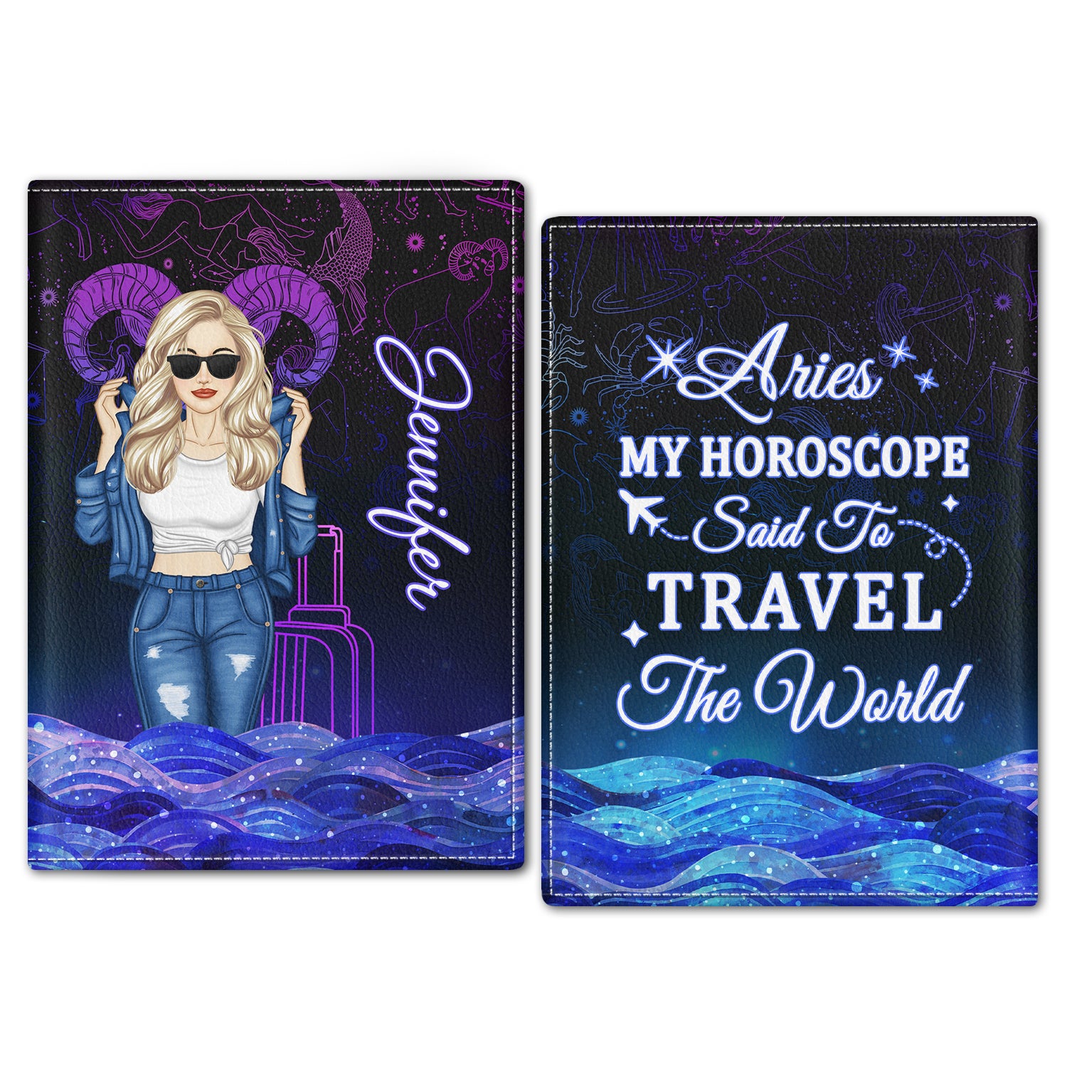 Fashion Zodiac Sign Girls My Horoscope Said To Travel - Personalized Custom Passport Cover, Passport Holder