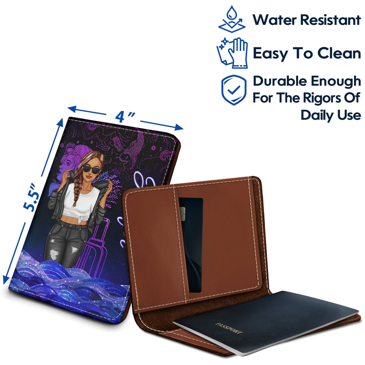 Porte-passeport Capricorne (Horoscope) - Idée Cadeau Anniversaire Signe Astro