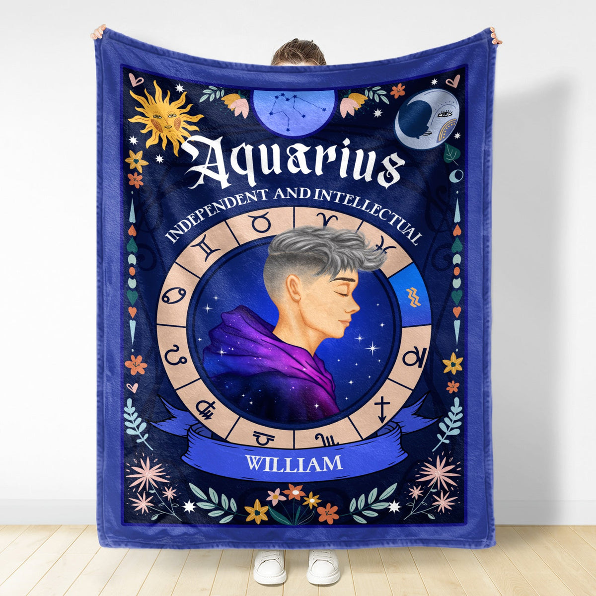Zodiac Characteristics - Gift For Yourself - Personalized Fleece Blanket