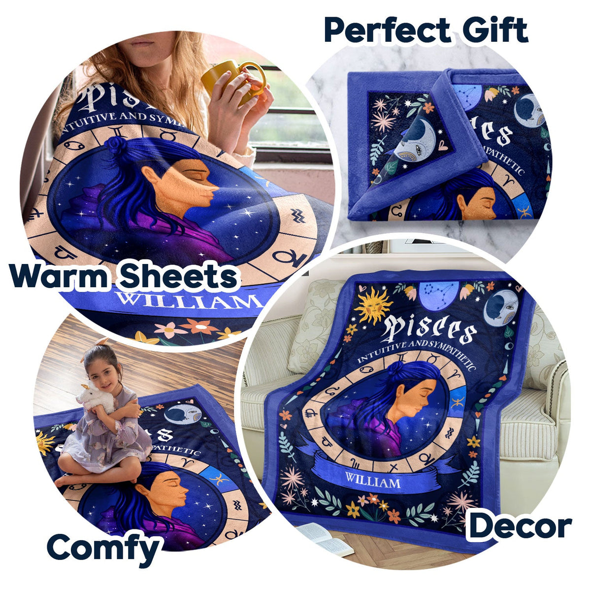 Zodiac Characteristics - Gift For Yourself - Personalized Fleece Blanket