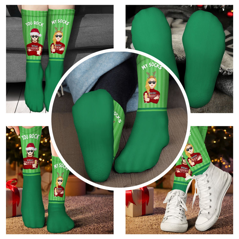 You Rock My Socks - Christmas Gift For Couples - Personalized Socks
