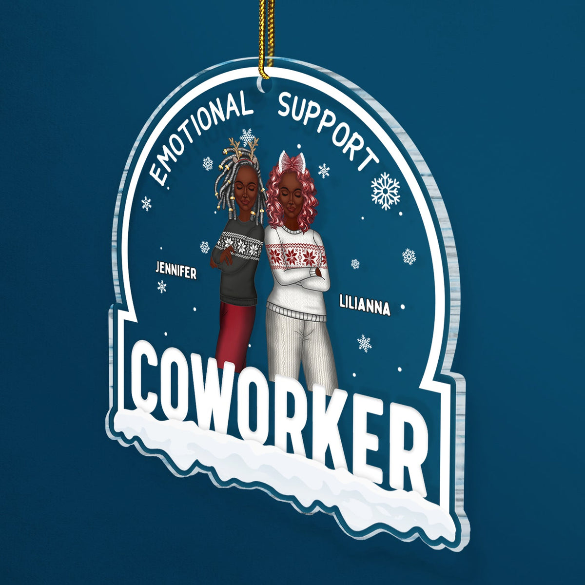 Christmas Colleagues Emotional Support Coworker - Gift For Coworker - Personalized Custom Shaped Acrylic Ornament