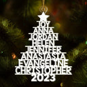 Christmas Tree Family Bestie Coworker Custom Name - Gift For Family, Coworker, Besties - Personalized Cutout Acrylic Ornament
