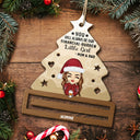 Fardeau financier - Cadeau de Noël pour fils et fille - Ornement en bois découpé personnalisé, ornement porte-monnaie