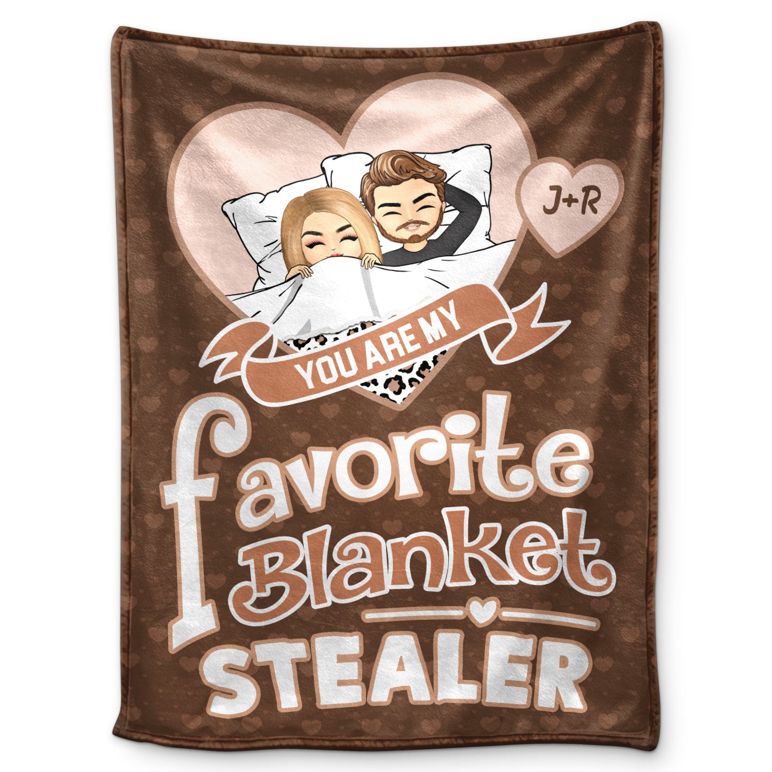 Chibi Favorite Blanket Stealer - Gift For Couples - Personalized Fleece Blanket
