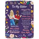 Floral To My Sister Wrap Yourself Up - Gift For Sisters - Personalized Fleece Blanket