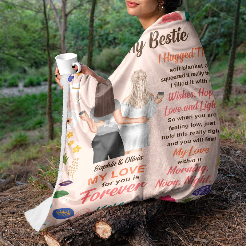 Floral To My Sister Wrap Yourself Up - Gift For Sisters - Personalized Fleece Blanket