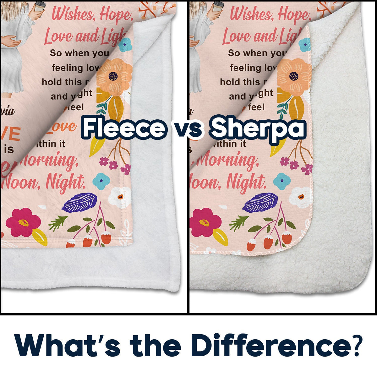 Floral To My Sister Wrap Yourself Up - Gift For Sisters - Personalized Fleece Blanket