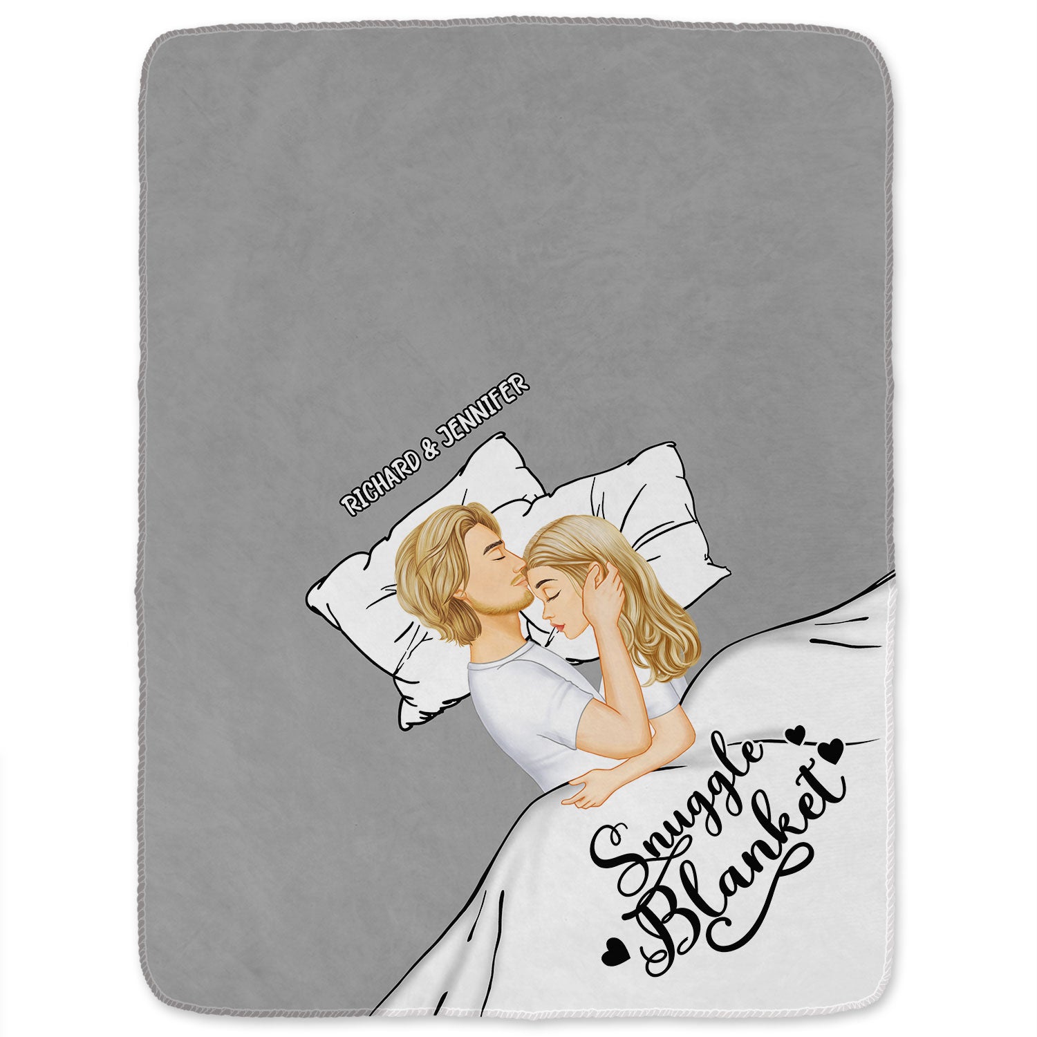 Couple Side View Snuggle Blanket Custom Gift For Couples Personalized