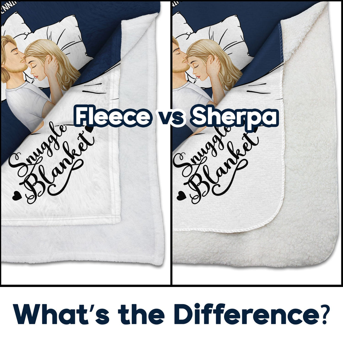 Couple Side View Snuggle Blanket - Gift For Couples - Personalized Fleece Blanket