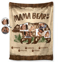 Custom Photo Mama Bear - Gift For Mother - Personalized Fleece Blanket