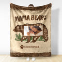 Custom Photo Mama Bear - Gift For Mother - Personalized Fleece Blanket