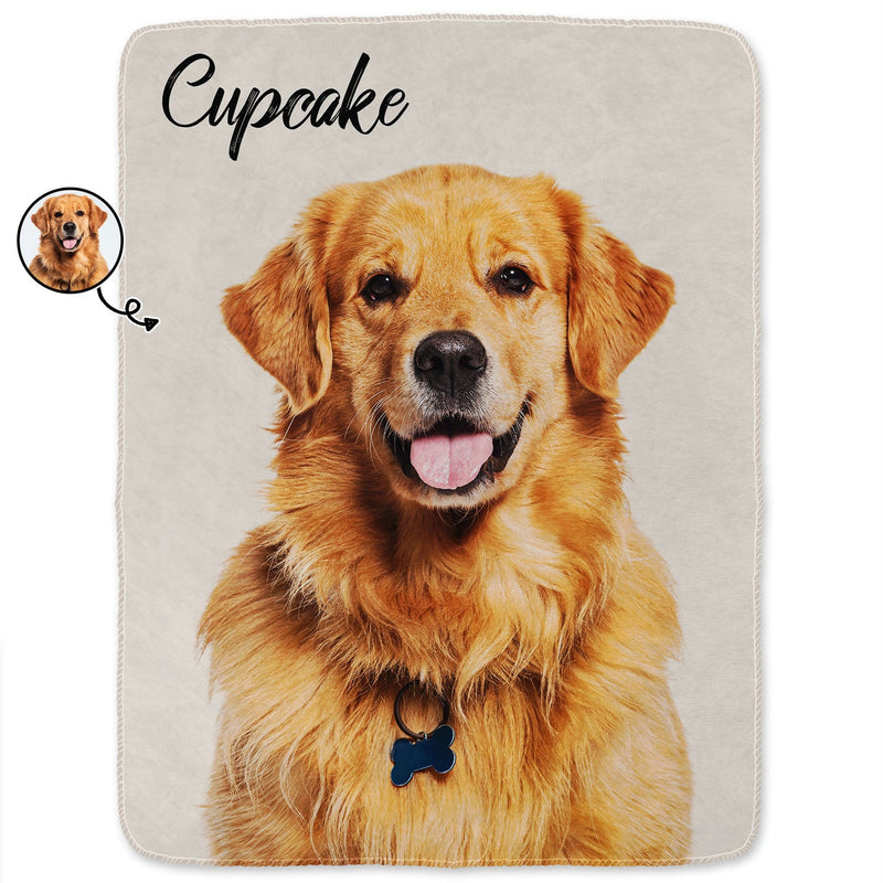 Custom Photo & Name Pet Blanket - Gift For Pet Lovers - Personalized Fleece Blanket