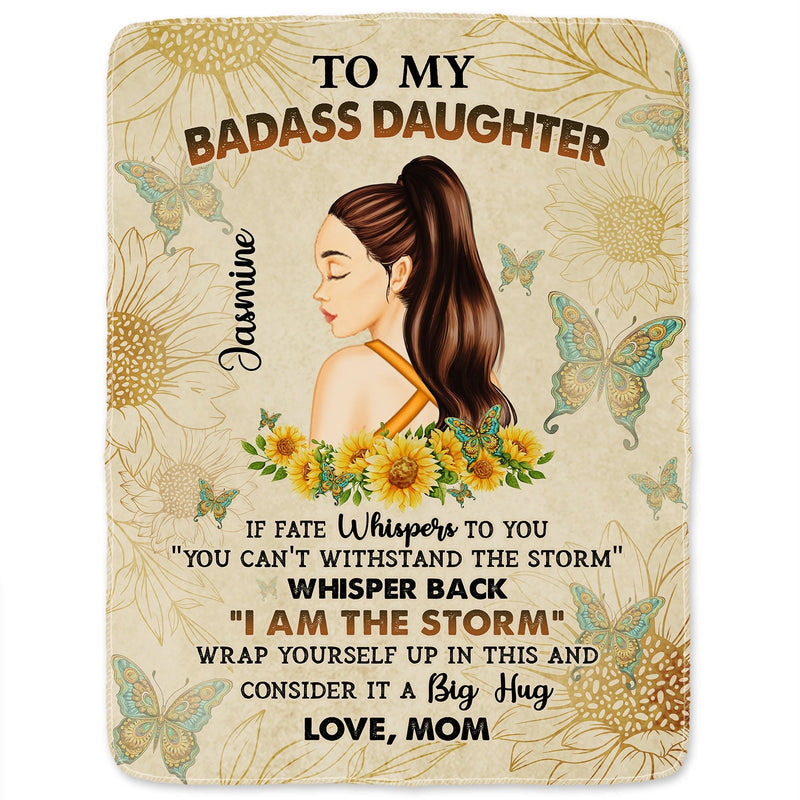 To My Badass Daughter - Gift For Women - Personalized Fleece Blanket, Sherpa Blanket