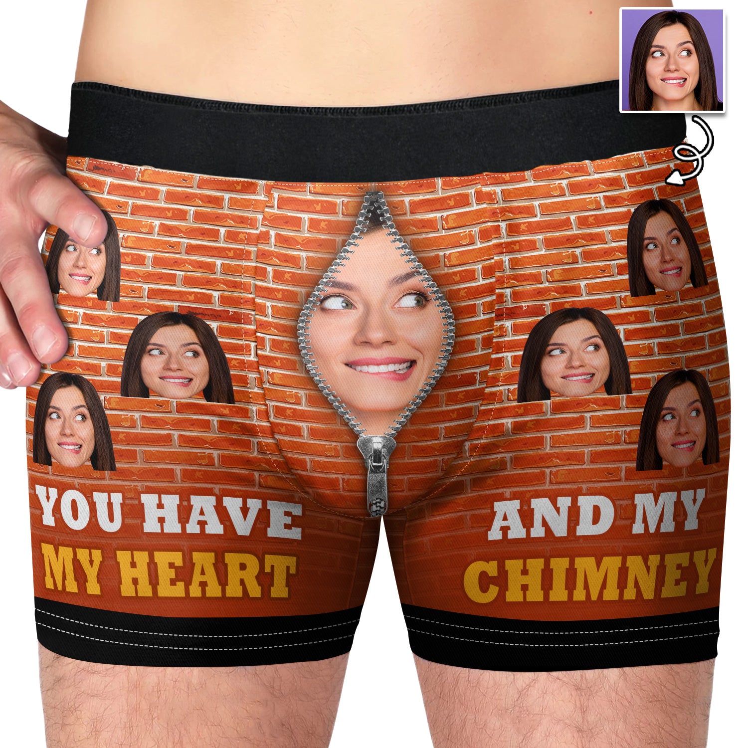 Custom Photo Couple You Have My Heart - Gift For Husband, Boyfriend - Personalized Men's Boxer Briefs