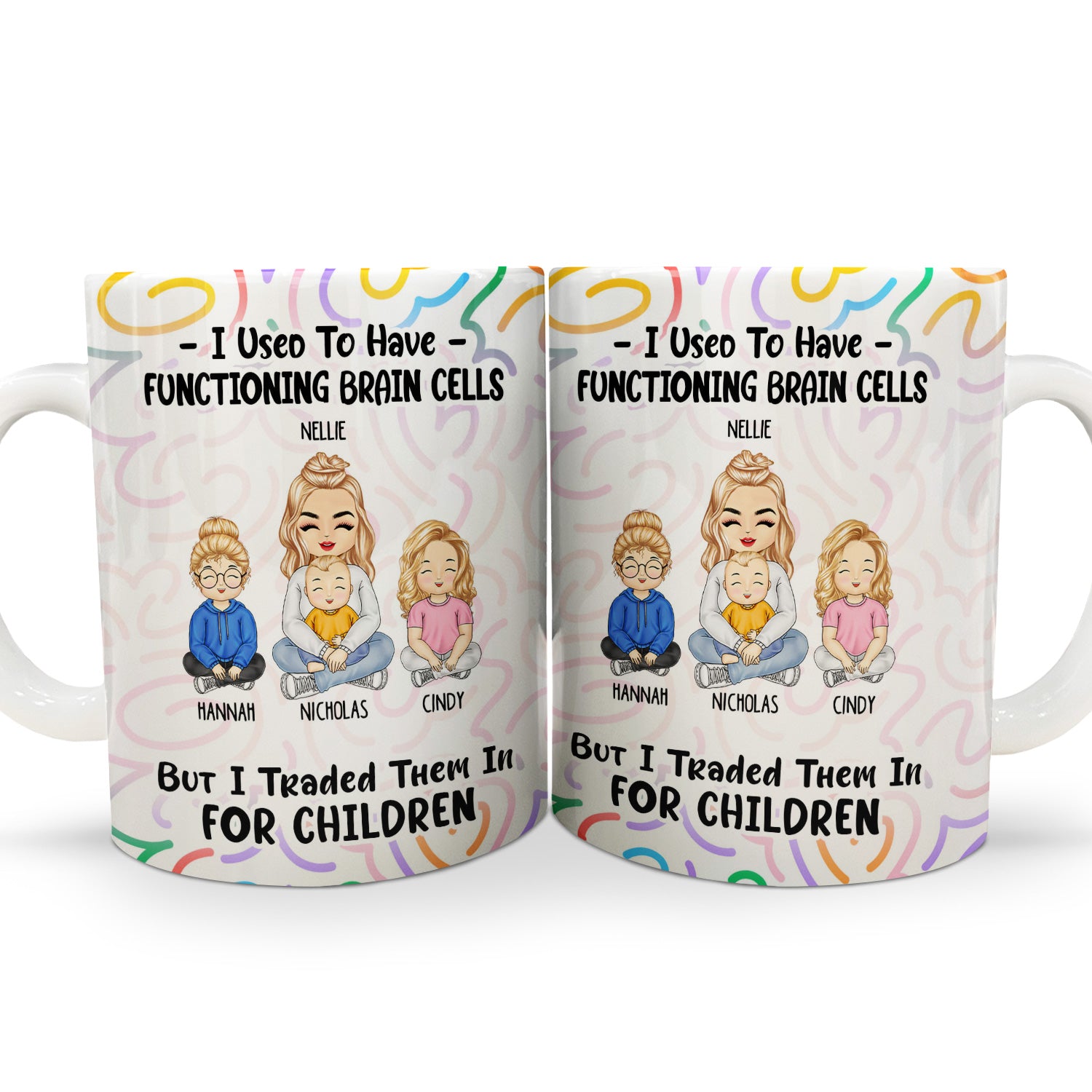 Functioning Brain Cells - Gift For Mother - Personalized White Edge-to-Edge Mug