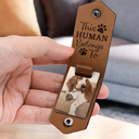 Custom Photo Dog Portrait - Gift For Pet Owners, Pet Lovers - Personalized Leather Photo Keychain