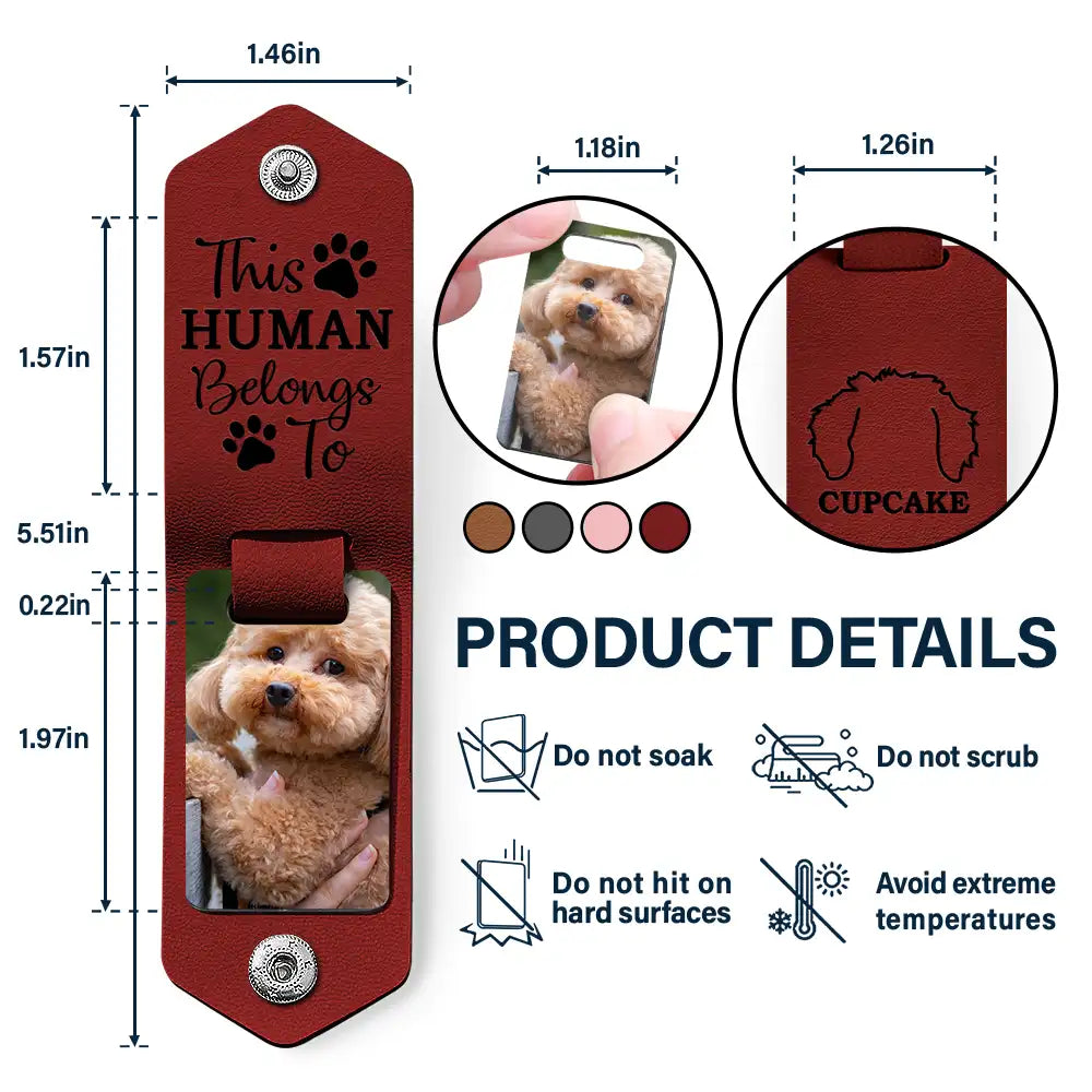 Custom Photo Dog Portrait - Gift For Pet Owners, Pet Lovers - Personalized Leather Photo Keychain