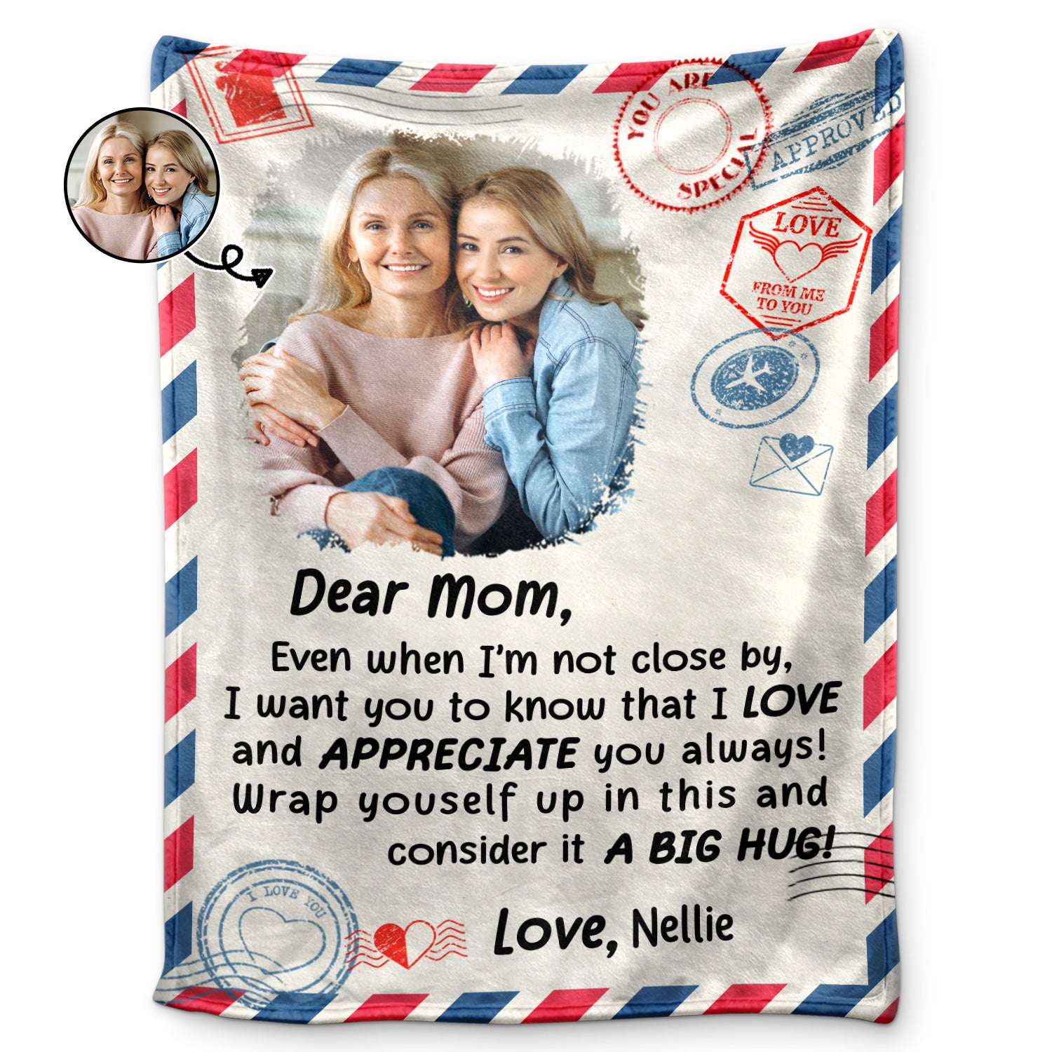 Custom Photo Dear Mom - Gift For Mother - Personalized Fleece Blanket, Sherpa Blanket