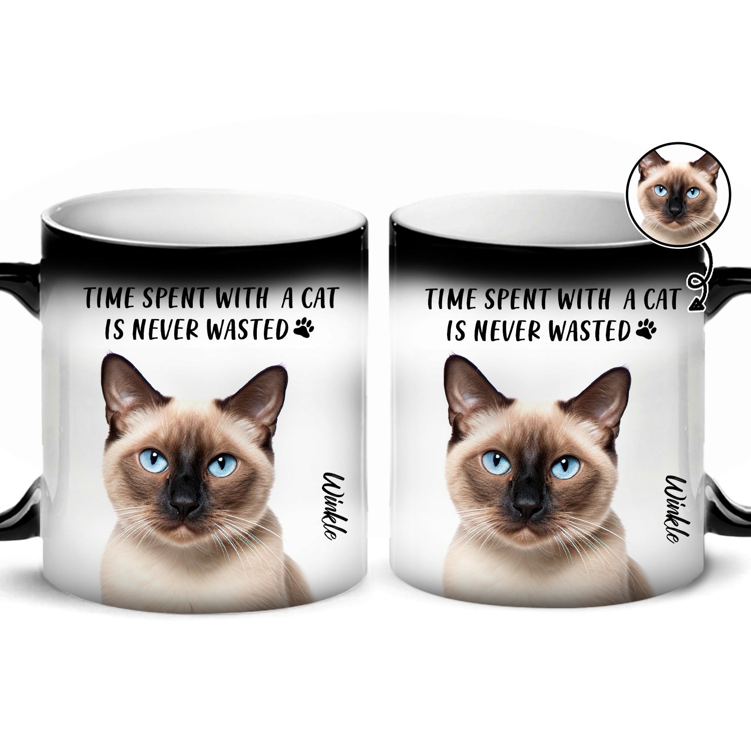 Custom Photo Time Spent With Cats Is Well Wasted - Gift For Pet Lovers - Personalized Color Changing Mug
