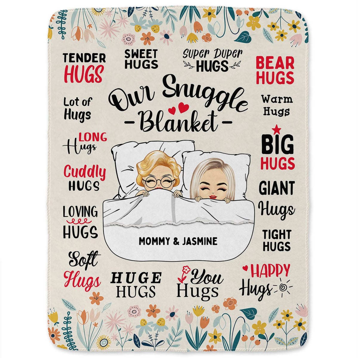 Mother Hug Blanket - Gift For Mother - Personalized Fleece Blanket, Sh ...