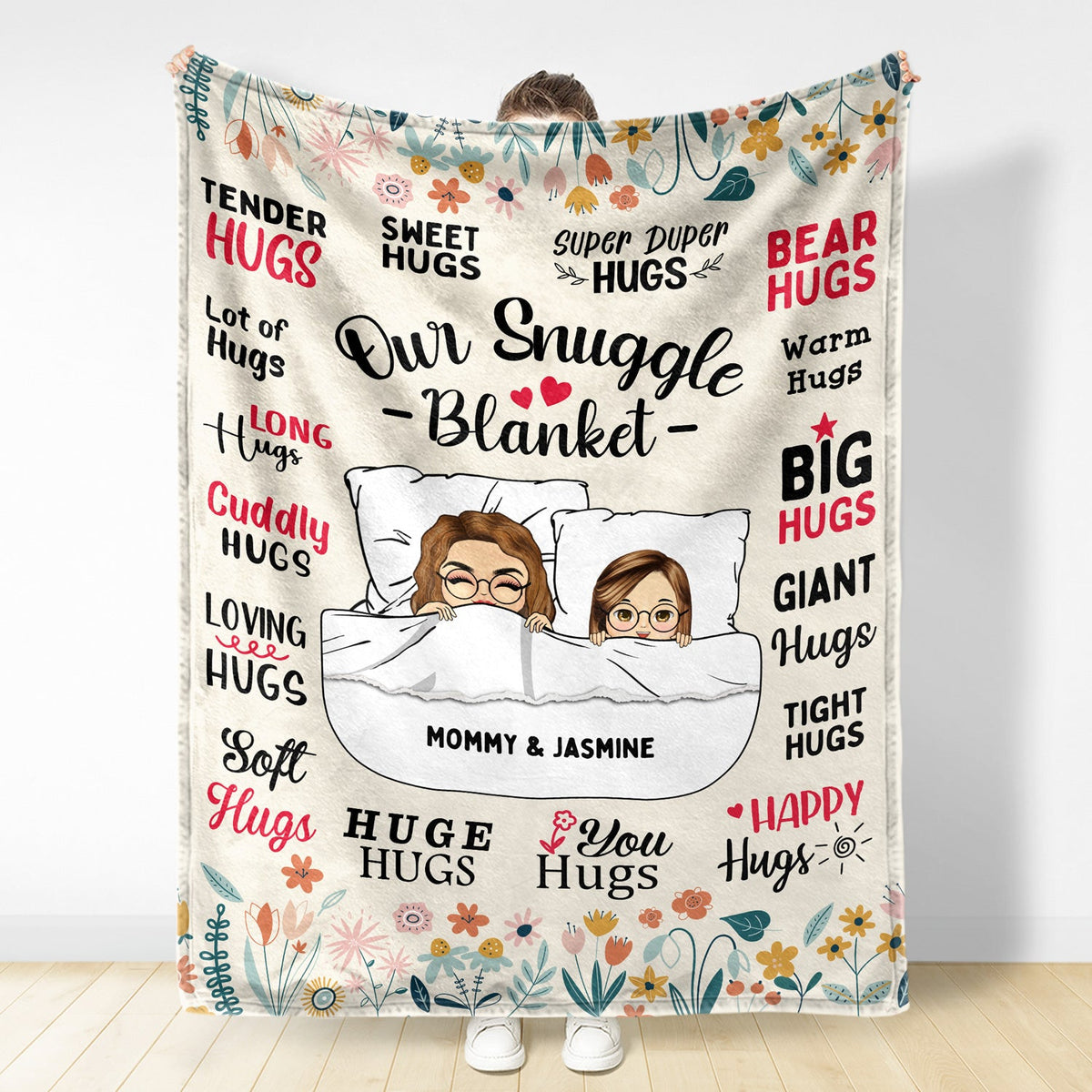 Mother Hug Blanket - Gift For Mother - Personalized Fleece Blanket, Sherpa Blanket