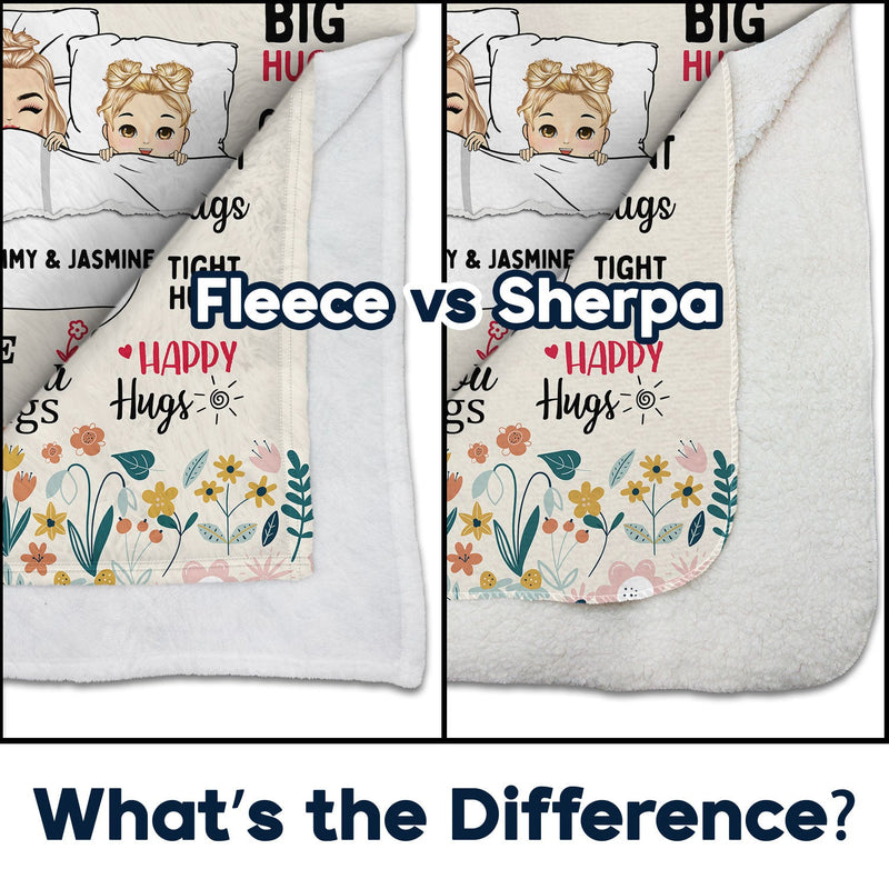 Mother Hug Blanket - Gift For Mother - Personalized Fleece Blanket, Sherpa Blanket