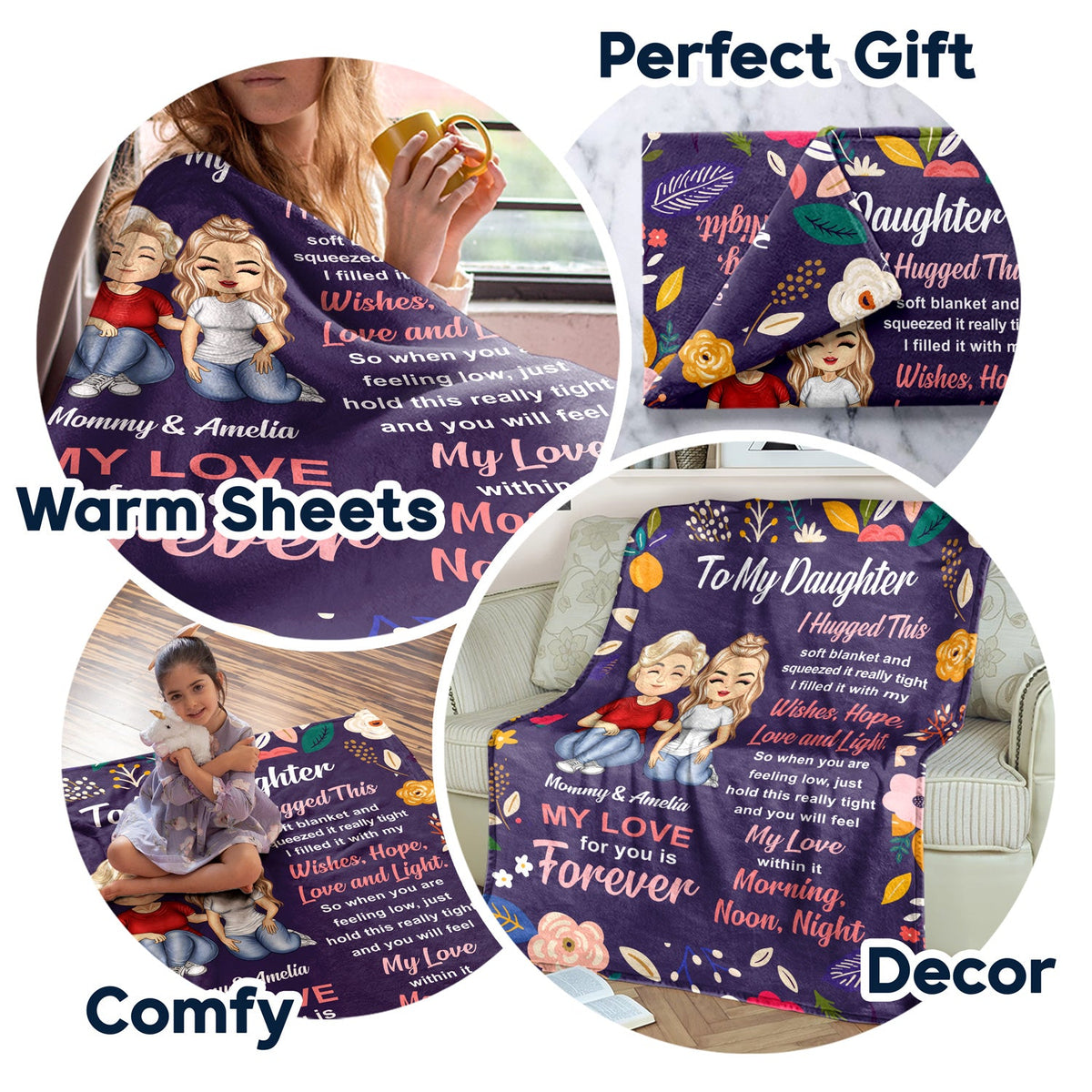 To My Daughter - Gift For Daughter - Personalized Fleece Blanket, Sherpa Blanket