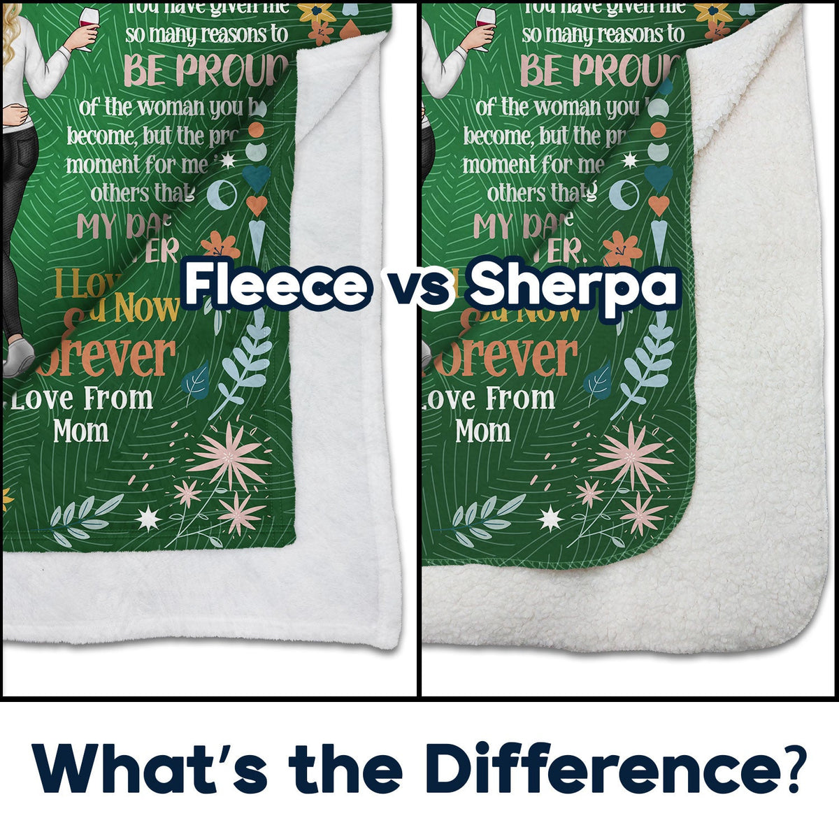 Ma fille m'a fermé les yeux un instant - Cadeau pour fille - Couverture polaire personnalisée, couverture sherpa