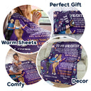 Ma fille m'a fermé les yeux un instant - Cadeau pour fille - Couverture polaire personnalisée, couverture sherpa