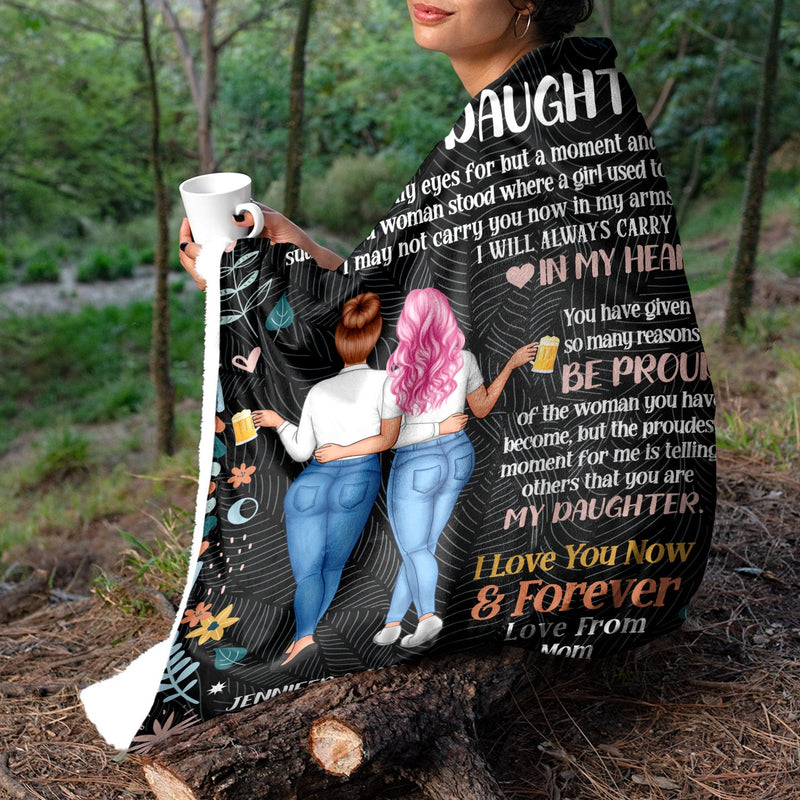 Ma fille m'a fermé les yeux un instant - Cadeau pour fille - Couverture polaire personnalisée, couverture sherpa