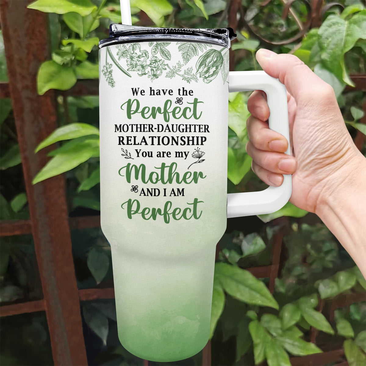 Perfect Mother Daughter Relationship - Gift For Mother - Personalized 40oz Tumbler With Straw