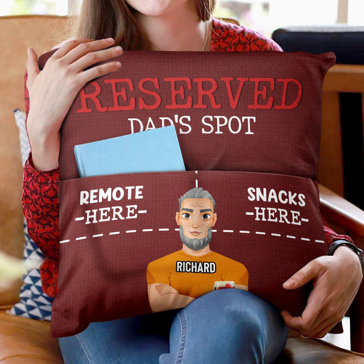 Dad's Spot Don't Get Too Comfortable - Gift For Father - Personalized Pocket Pillow