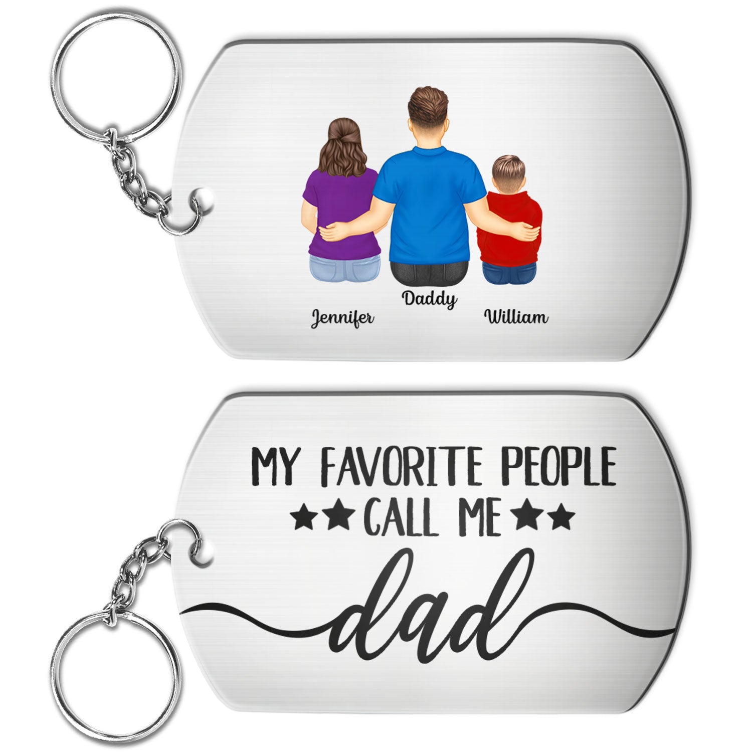 My Favorite People Call Me - Gift For Dad, Grandpa - Personalized Aluminum Keychain