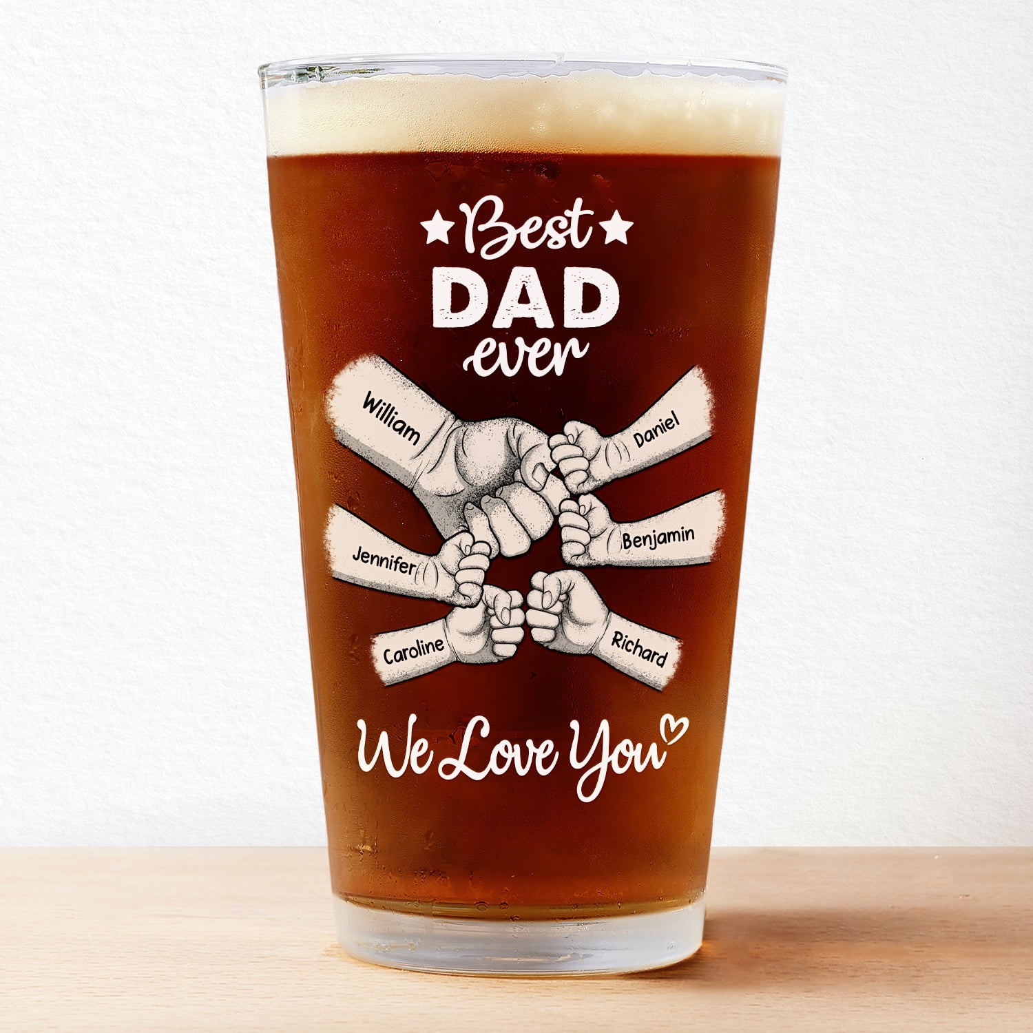 Best Dad Grandpa Ever - Personalized Pint Glass