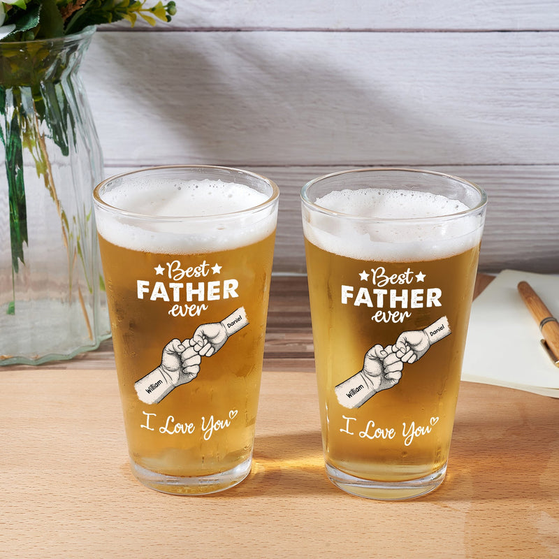 Best Dad Grandpa Ever - Personalized Beer Glass