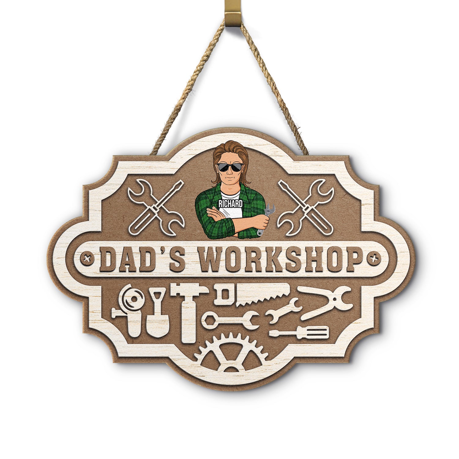 Dad's Papa's Workshop - Personalized Custom Shaped Wood Sign