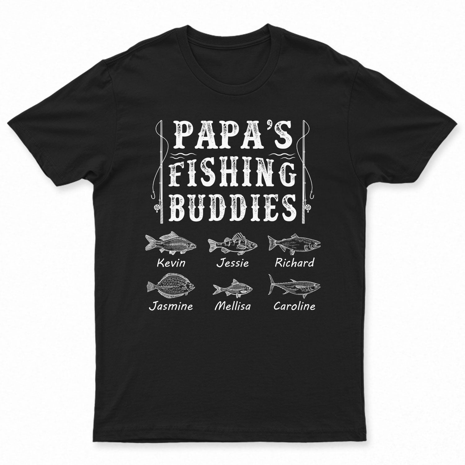 Papa's Fishing Buddies - Personalized T Shirt