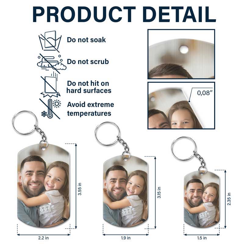 Custom Photo Thank You For Teaching Me How To Be Strong - Personalized Aluminum Keychain