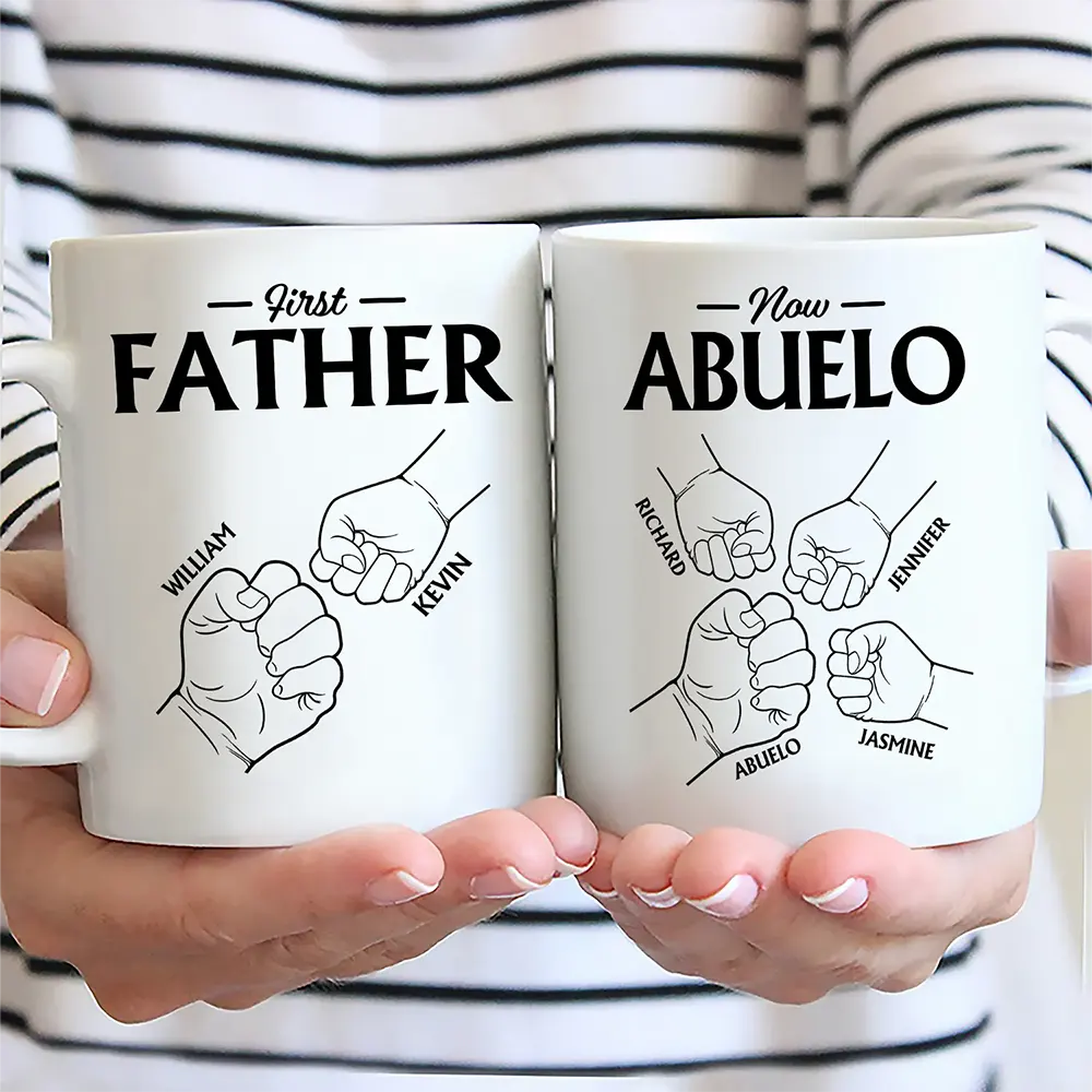 First Dad Now Grandpa - Personalized Mug