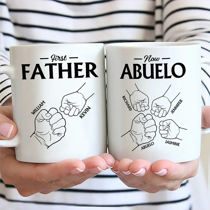 First Dad Now Grandpa - Personalized Mug