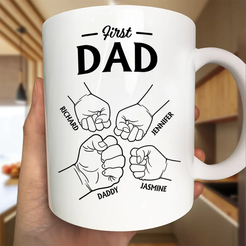 First Dad Now Grandpa - Personalized Mug